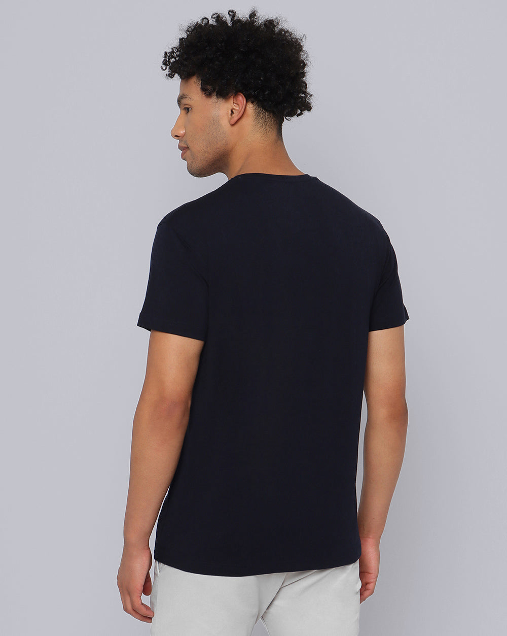 Crewneck Comfort Strech T-Shirt-Dark Navy