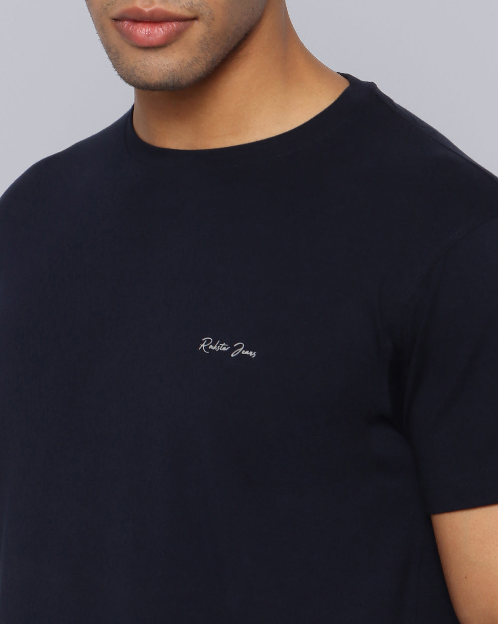 Crewneck Comfort Strech T-Shirt-Dark Navy