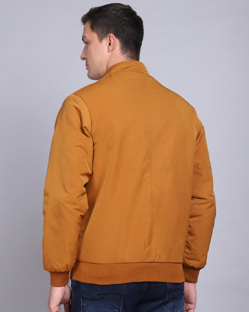 Solid High Neck Jacket-Copper