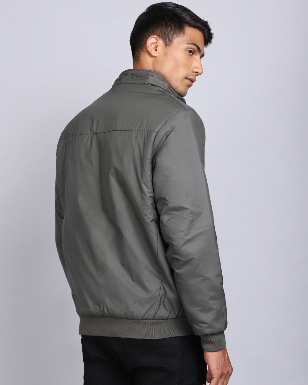 Solid Hooded Jacket-Sage Green