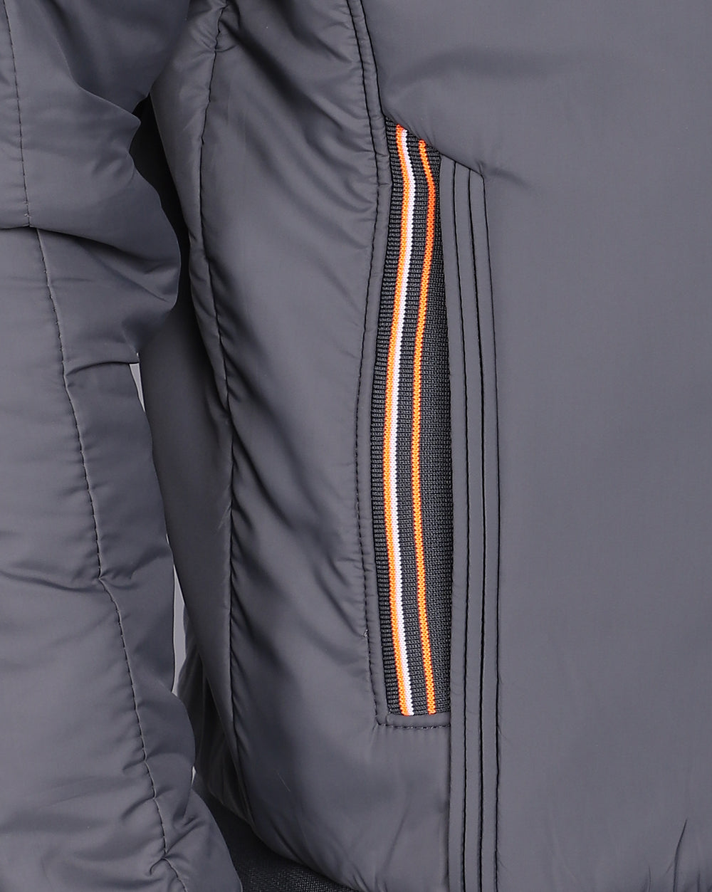 Solid Hooded Jacket-Grey