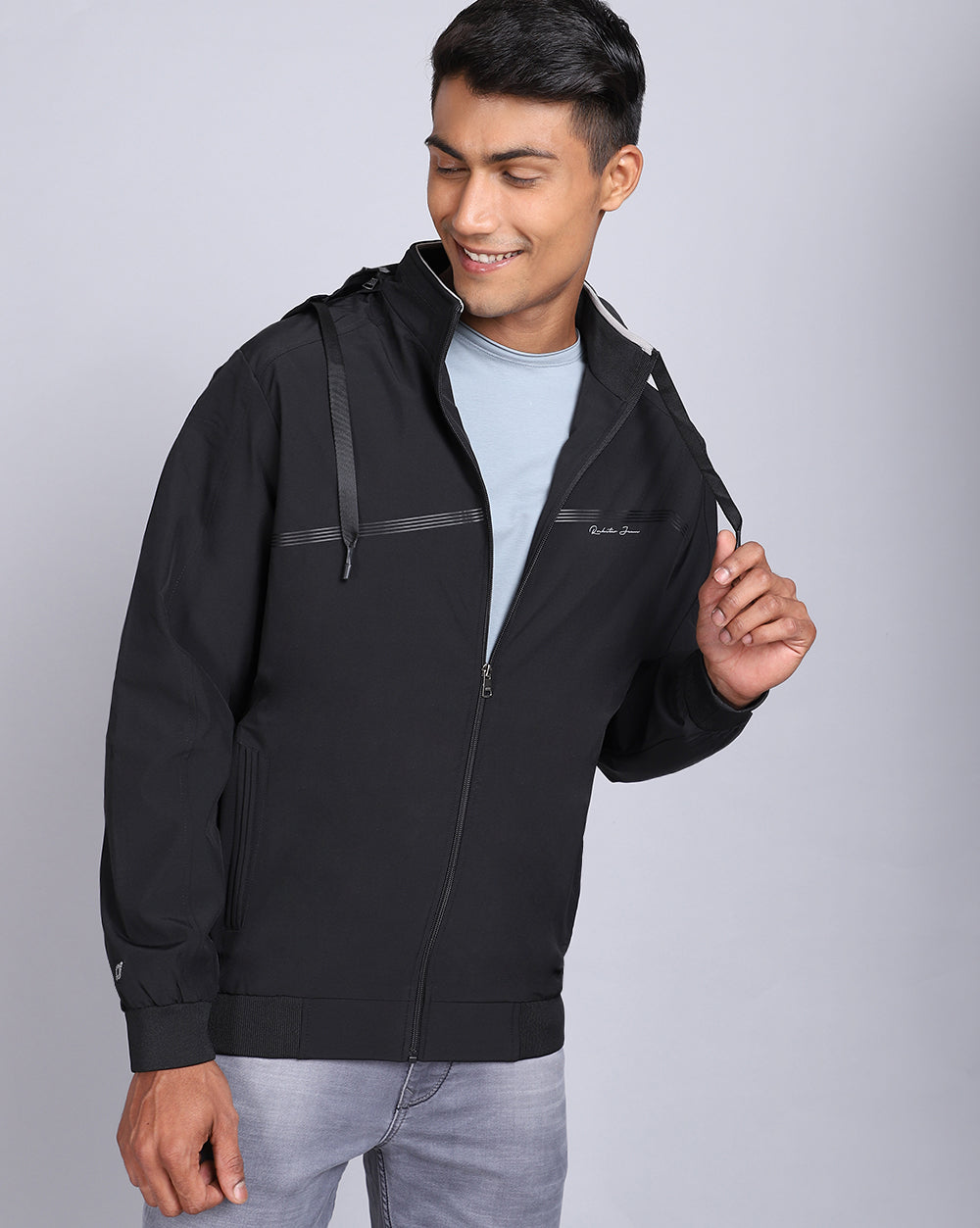 Solid Hooded Wind-Cheaters-Black