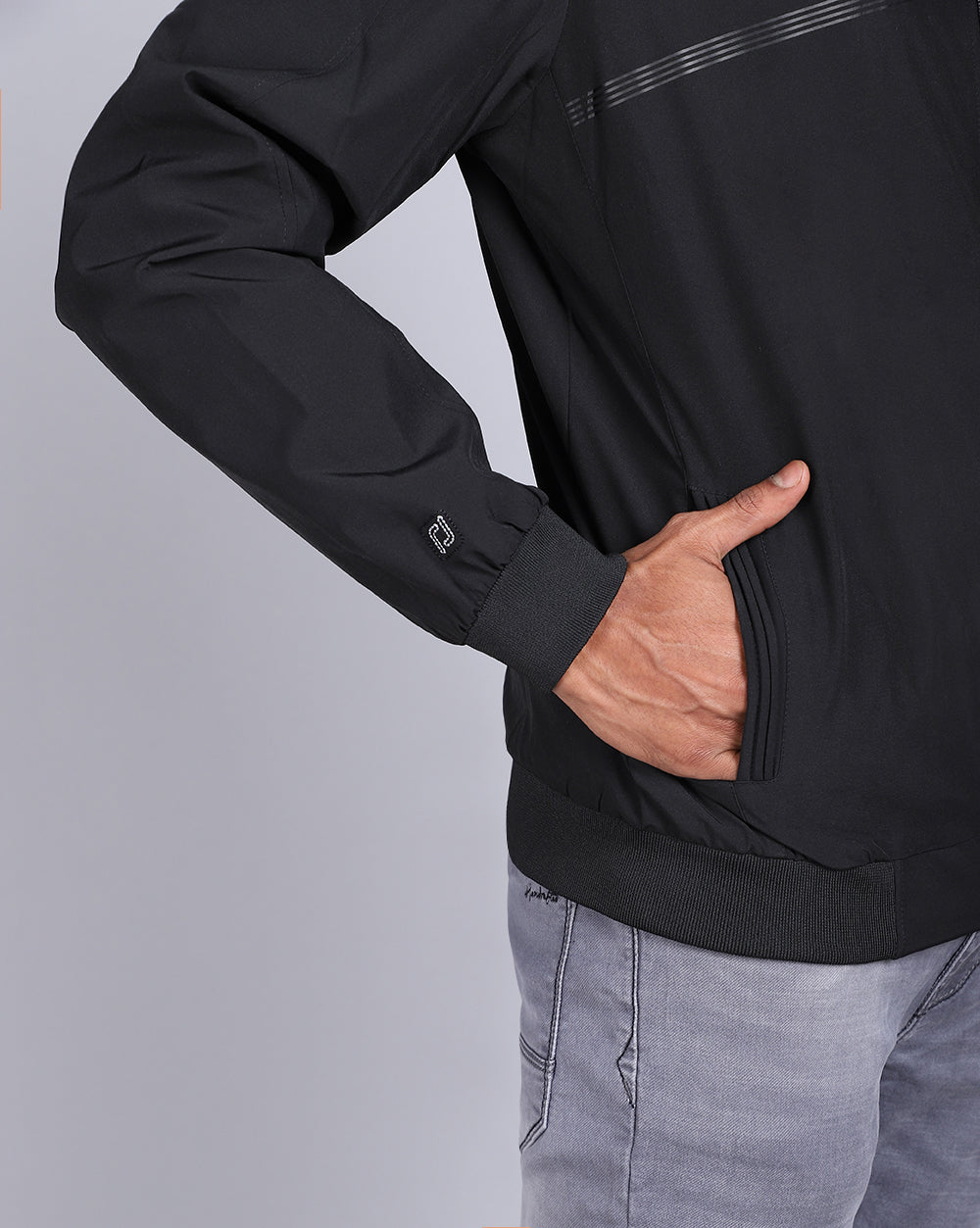 Solid Hooded Wind-Cheaters-Black