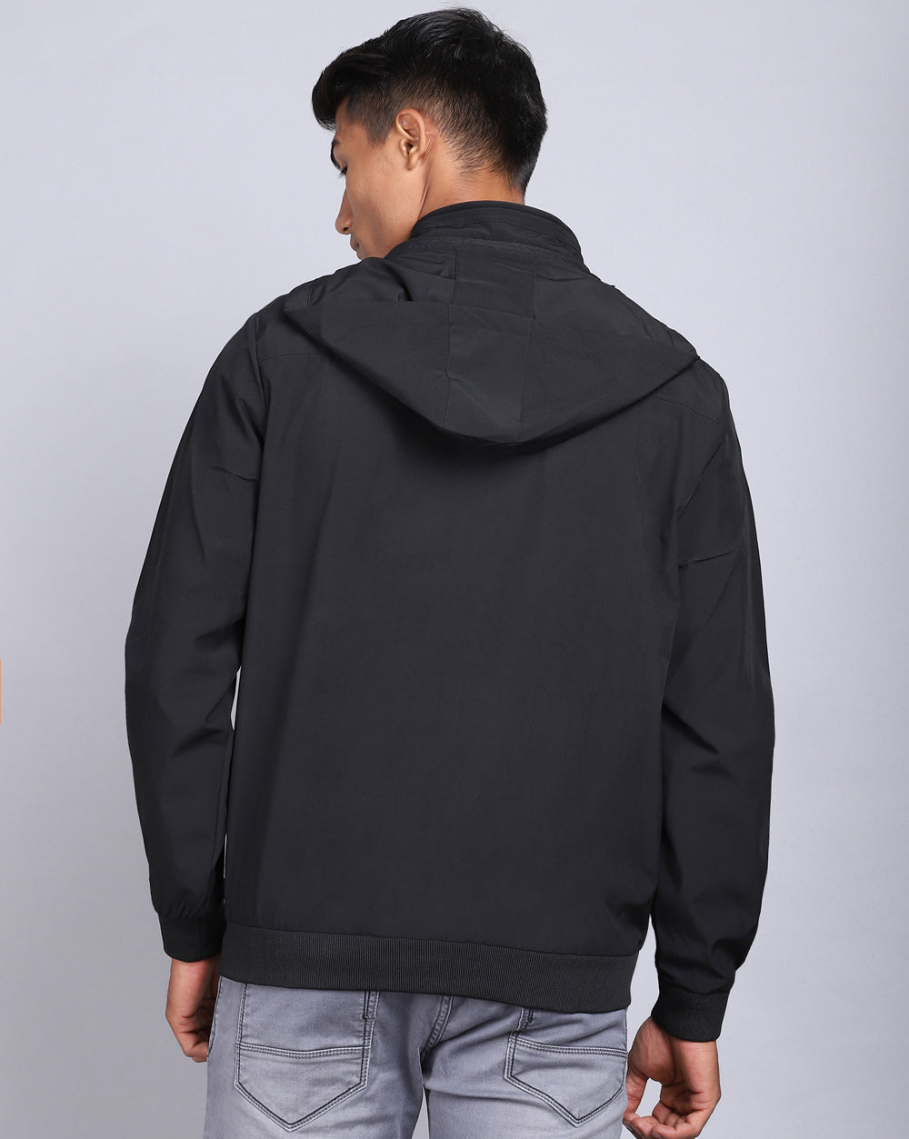 Solid Hooded Wind-Cheaters-Black
