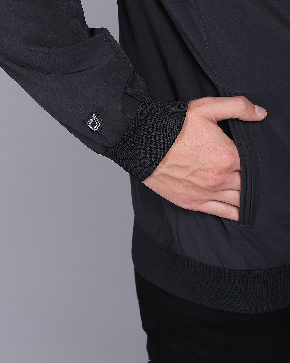 Solid Hooded Wind-Cheaters-Navy