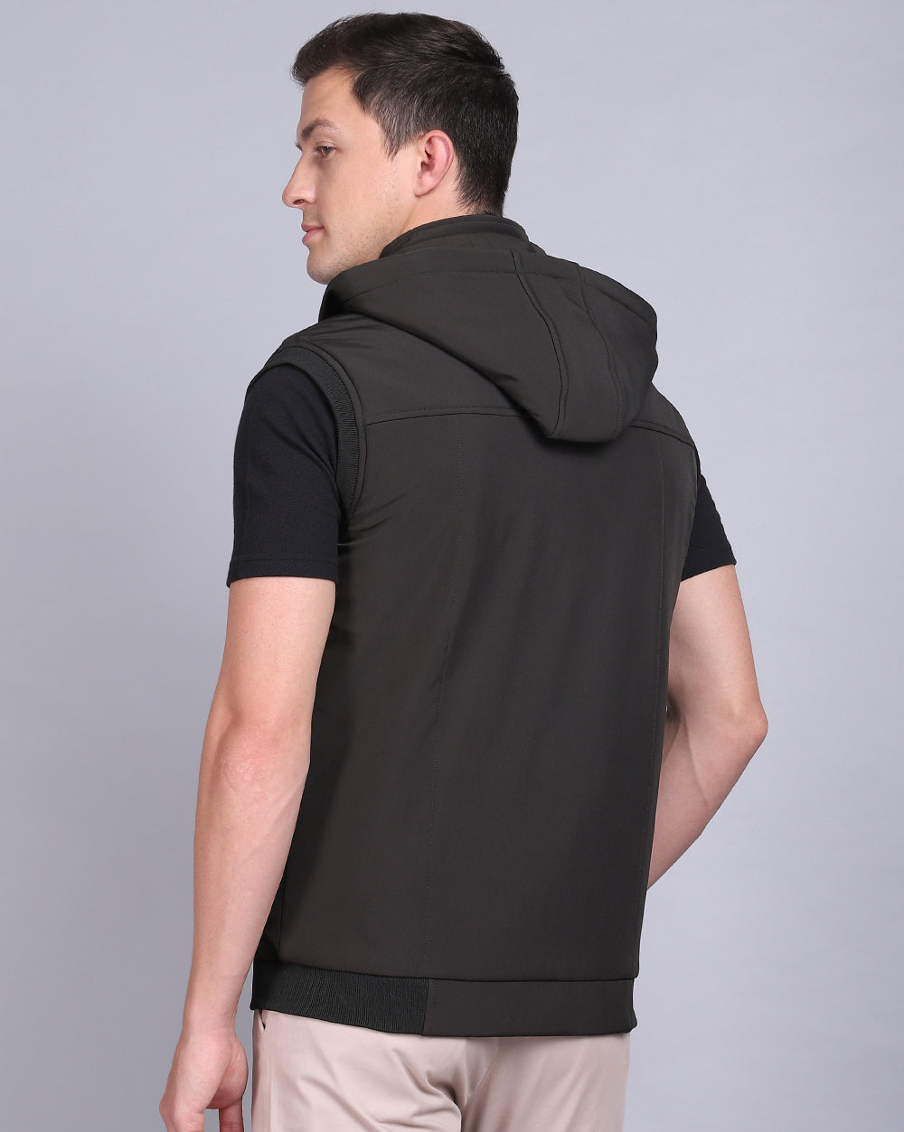 Solid Hooded Jacket-Dk.Olive