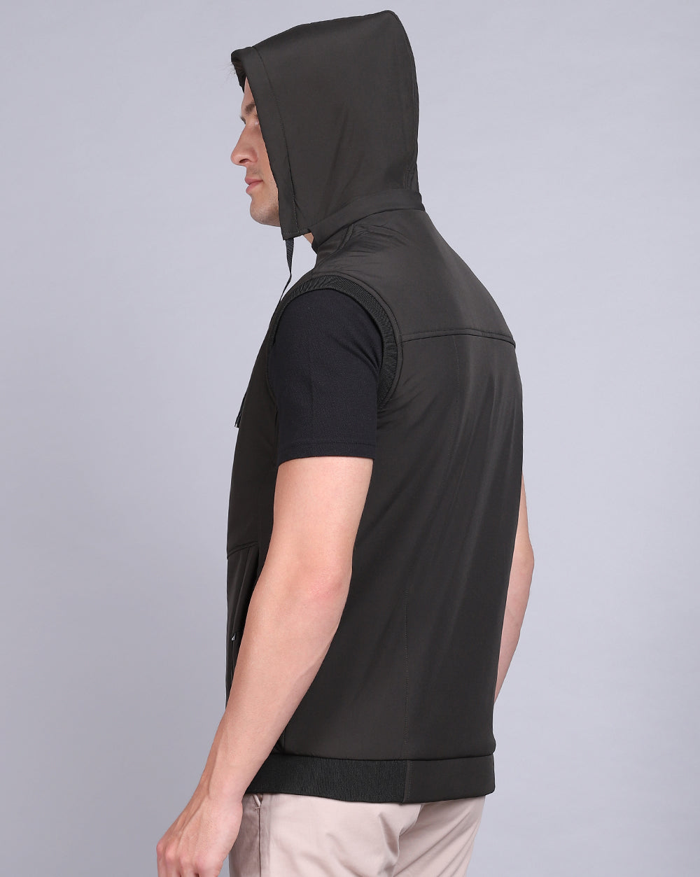 Solid Hooded Jacket-Dk.Olive