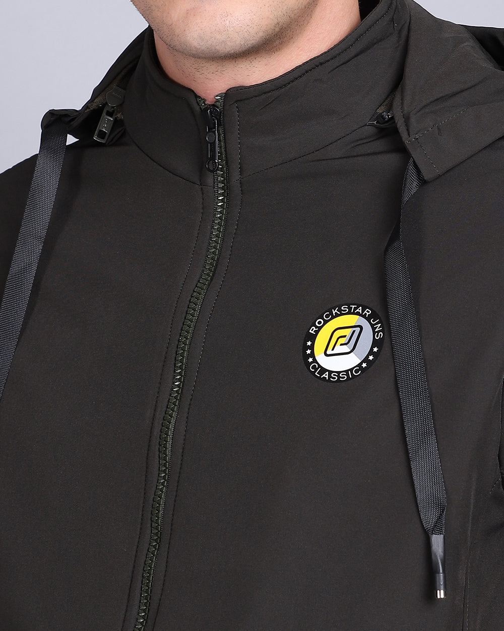 Solid Hooded Jacket-Dk.Olive