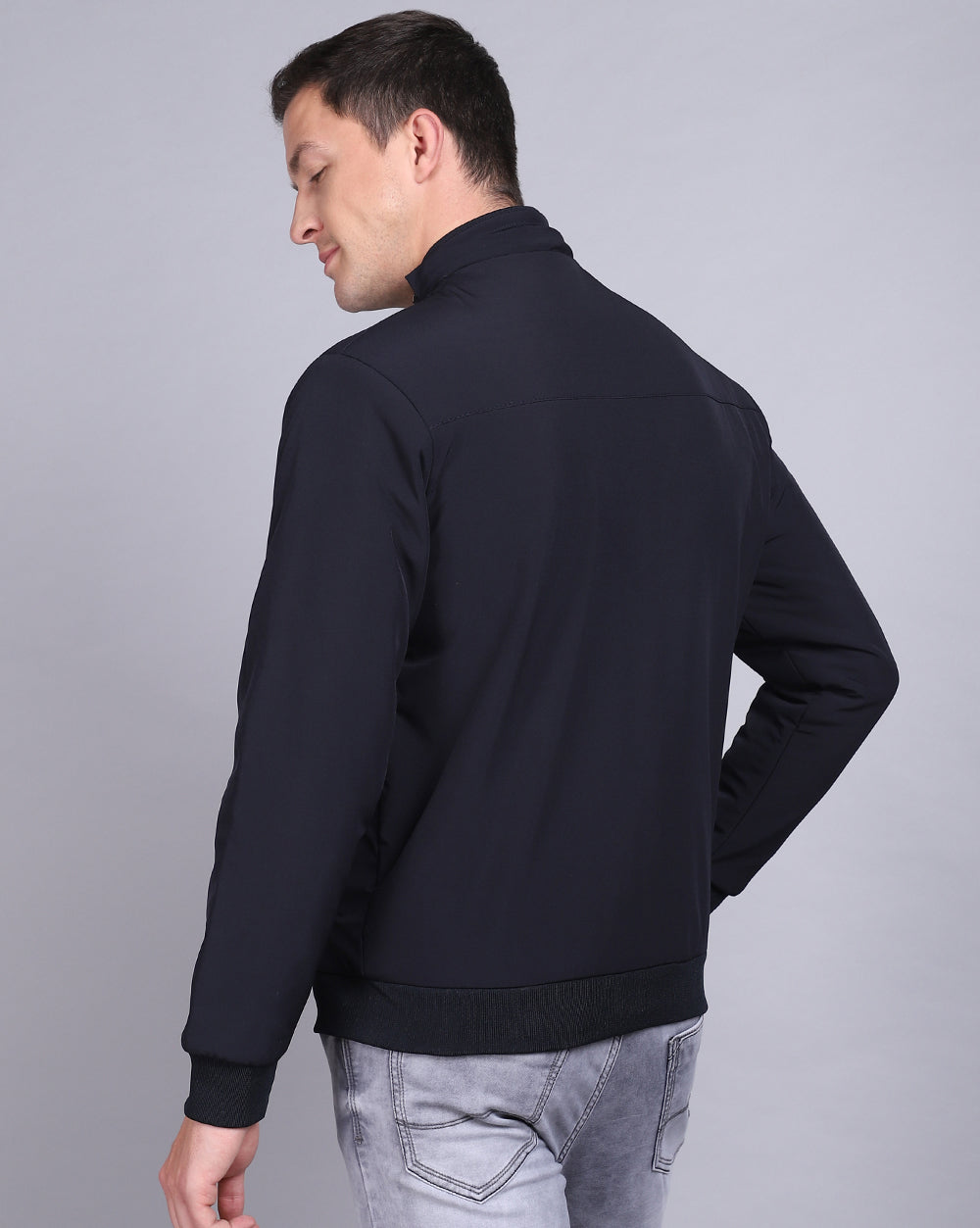 Solid Hooded Jacket-DK.Navy