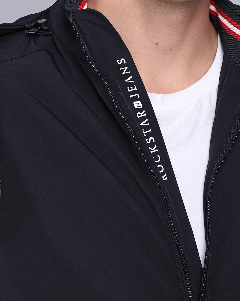 Solid Hooded Jacket-DK.Navy